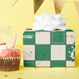LOONEY TUNES™ Fußballrastermuster Geschenkpapier