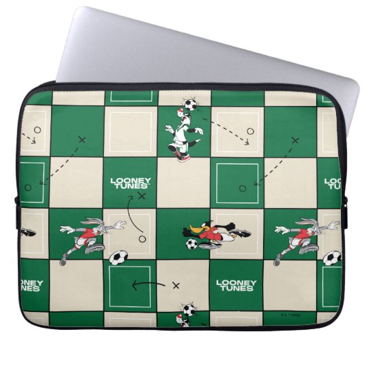 LOONEY TUNES™ Fußballrastermuster Laptopschutzhülle (Vorderseite)