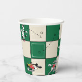 LOONEY TUNES™ Fußballrastermuster Pappbecher (Rückseite)