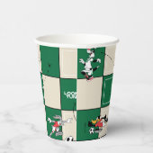 LOONEY TUNES™ Fußballrastermuster Pappbecher (Rechts)