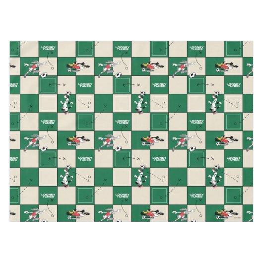 LOONEY TUNES™ Fußballrastermuster Tischdecke (Vorderseite (Horizontal))
