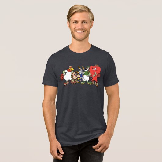 LOONEY TUNES™ Gruppe Rollerblade Picture Tri-Blend Shirt (Vorderseite voll)