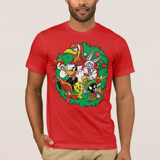 LOONEY TUNES™ Gruppe Weihnachtsbrand T-Shirt (Vorderseite)