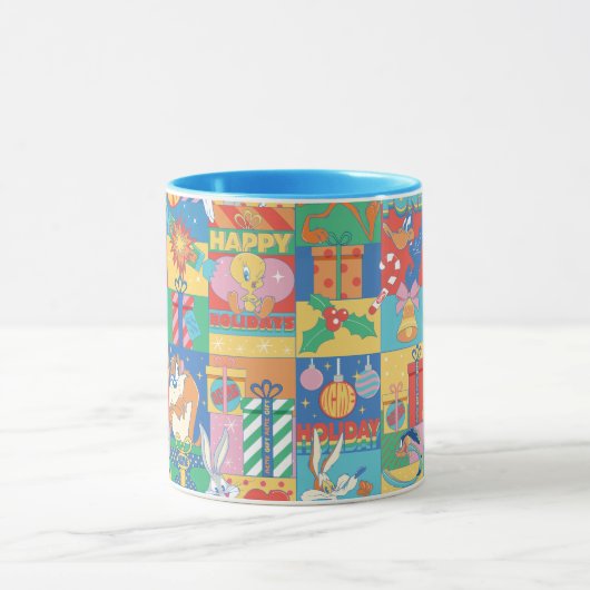 LOONEY TUNES™ | Happy Holidays Christmas Pattern Tasse (Zentrum)