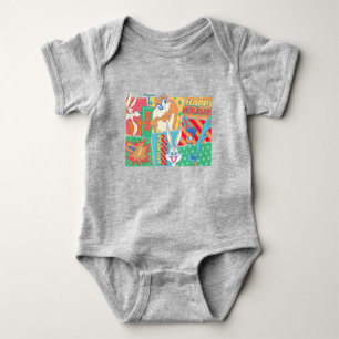 LOONEY TUNES™ Happy-Holidays-Muster Baby Strampler