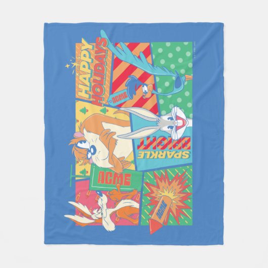 LOONEY TUNES™ | Happy Holidays Pattern Fleecedecke (Vorderseite)