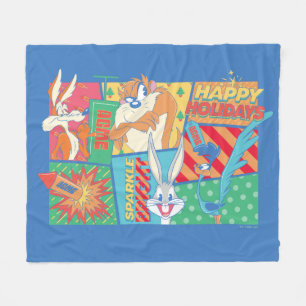 LOONEY TUNES™   Happy Holidays Pattern Fleecedecke