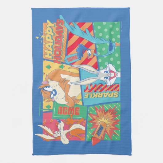 LOONEY TUNES™ | Happy Holidays Pattern Geschirrtuch (Vertikal)