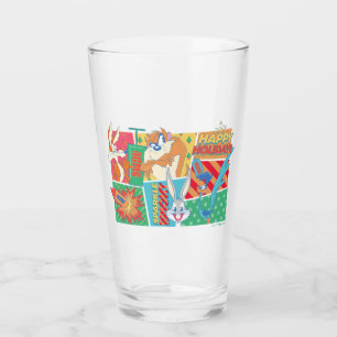 LOONEY TUNES™ Happy Holidays Pattern Glas