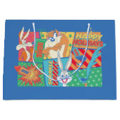 LOONEY TUNES™ | Happy Holidays Pattern Große Geschenktüte (Vorderseite)