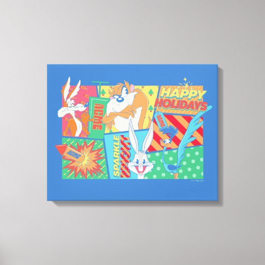 LOONEY TUNES™ | Happy Holidays Pattern Leinwanddruck (Vorderseite)