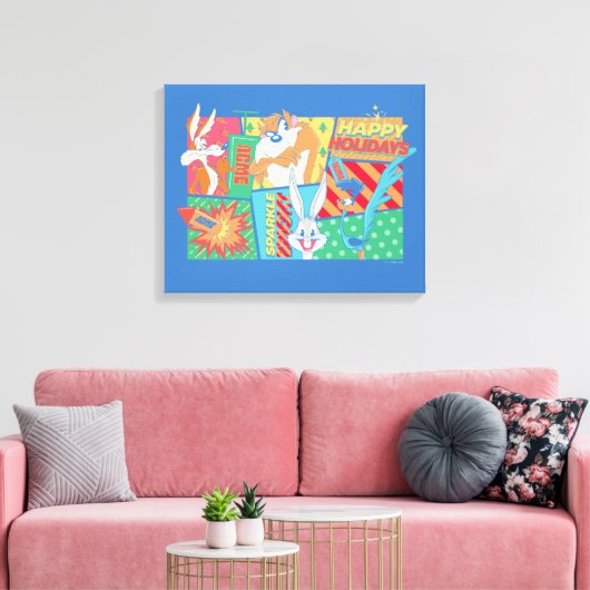 LOONEY TUNES™ | Happy Holidays Pattern Leinwanddruck (Insitu (Wohnzimmer))