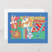 LOONEY TUNES™ | Happy Holidays Pattern Mitteilungskarte (Vorne/Hinten)