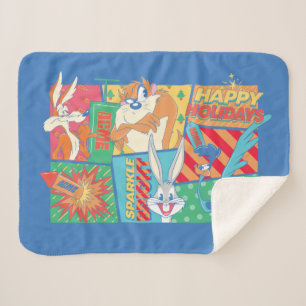 LOONEY TUNES™   Happy Holidays Pattern Sherpadecke