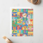 LOONEY TUNES™ | Happy Holidays Weihnachtsmuster Mitteilungskarte (Vorderseite/Rückseite Beispiel)