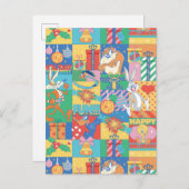 LOONEY TUNES™ | Happy Holidays Weihnachtsmuster Postkarte (Vorne/Hinten)