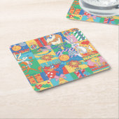 LOONEY TUNES™ | Happy Holidays Weihnachtsmuster Rechteckiger Pappuntersetzer (angewinkelt)