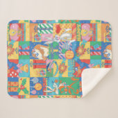 LOONEY TUNES™ | Happy Holidays Weihnachtsmuster Sherpadecke (Vorderseite (Horizontal))