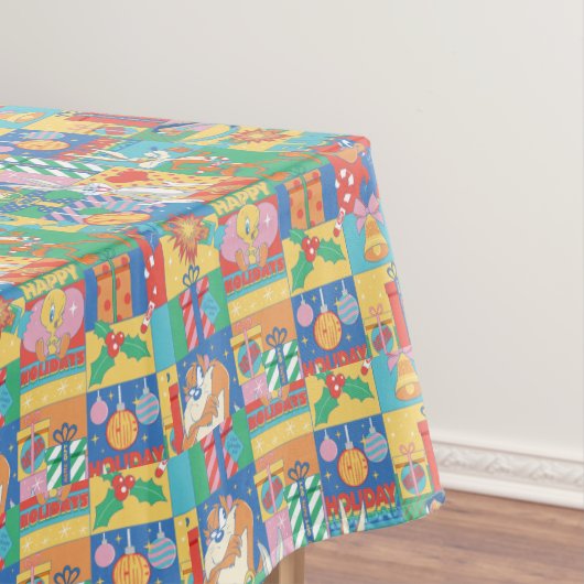 LOONEY TUNES™ | Happy Holidays Weihnachtsmuster Tischdecke (Beispiel)