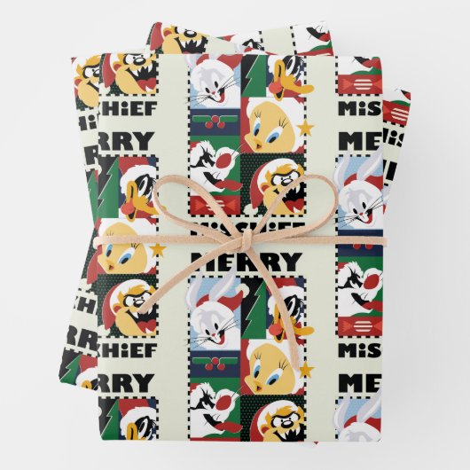 LOONEY TUNES™ Holiday Merry Mischief Geschenkpapier Set (Beispiel)