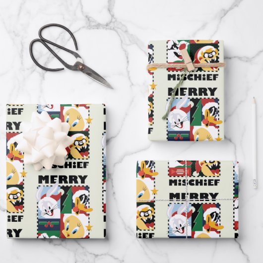 LOONEY TUNES™ Holiday Merry Mischief Geschenkpapier Set (Vorderseite)