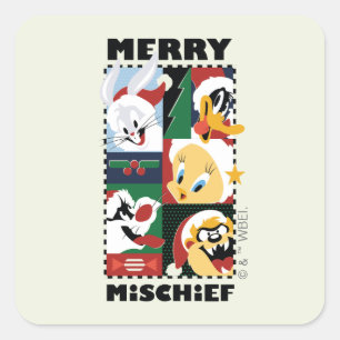 LOONEY TUNES™ Holiday Merry Mischief Quadratischer Aufkleber
