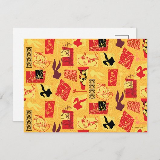 LOONEY TUNES™ | Jahr des Kaninchenmusters Postkarte (Vorne/Hinten)