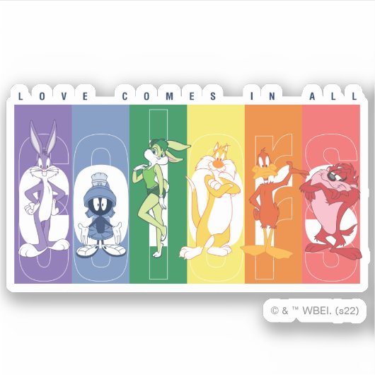 LOONEY TUNES™ - Liebe kommt in allen Farben Aufkleber (Vorderseite)