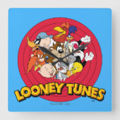 LOONEY TUNES™ Logo Quadratische Wanduhr (Vorderseite)