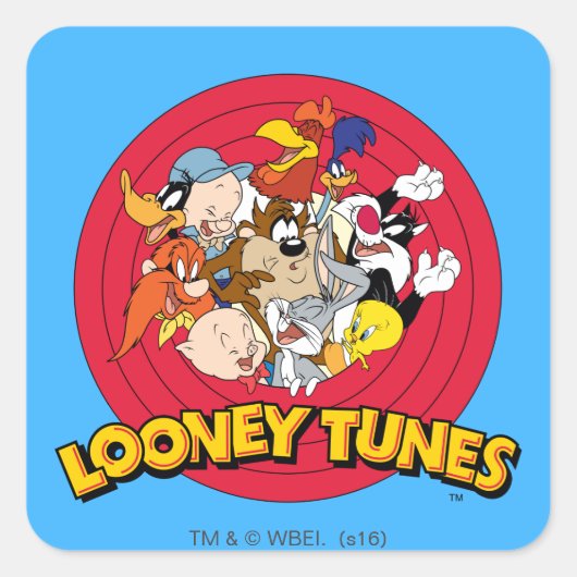 LOONEY TUNES™ Logo Quadratischer Aufkleber (Vorderseite)