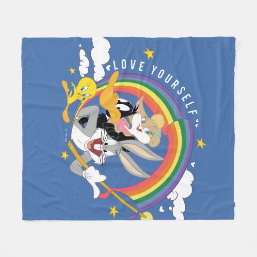 LOONEY TUNES™ - Love Yourself Pride Badge Fleecedecke (Vorderseite (Horizontal))
