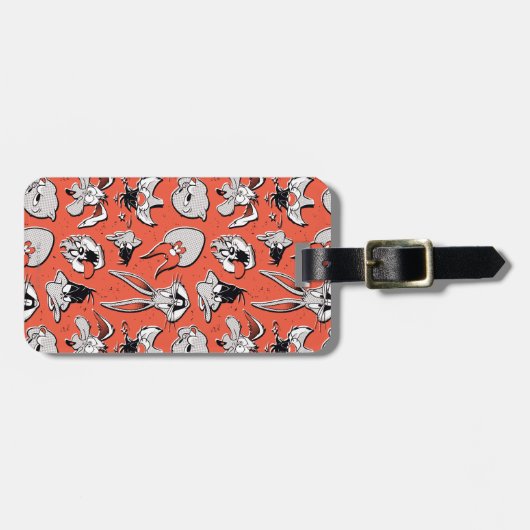 LOONEY TUNES™ Retro-Halbtonmuster Gepäckanhänger (Vorderseite horizontal)