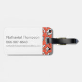 LOONEY TUNES™ Retro-Halbtonmuster Gepäckanhänger (Rückseite horizontal)