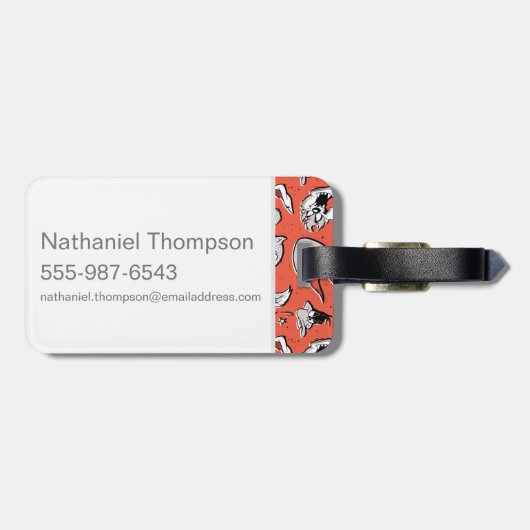 LOONEY TUNES™ Retro-Halbtonmuster Gepäckanhänger (Rückseite horizontal)