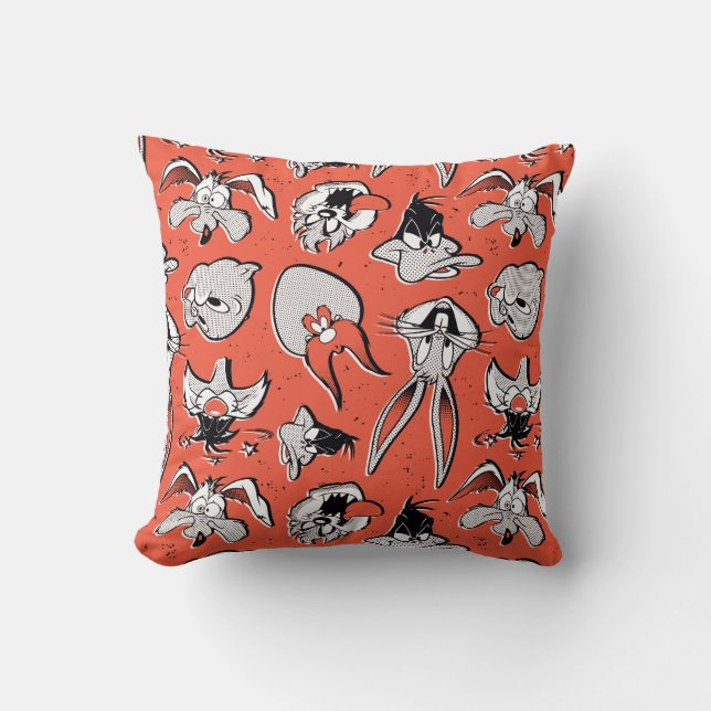 LOONEY TUNES™ Retro-Halbtonmuster Kissen (Vorderseite)