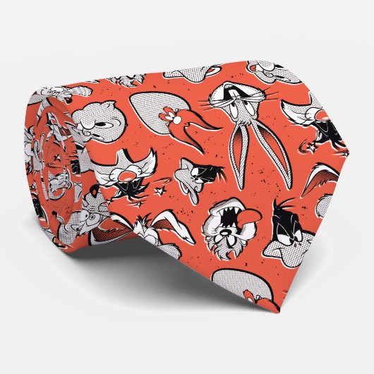 LOONEY TUNES™ Retro-Halbtonmuster Krawatte (Gerollt)