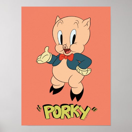 LOONEY TUNES™ Retro-Lachen | Porky Pig Poster (Vorne)