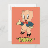 LOONEY TUNES™ Retro-Lachen | Porky Pig Postkarte (Vorne/Hinten)