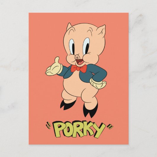 LOONEY TUNES™ Retro-Lachen | Porky Pig Postkarte (Vorderseite)