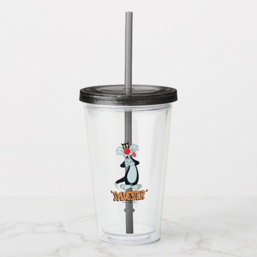 LOONEY TUNES™ Retro-Lachen| SYLVESTER™ Acryltrinkbecher (Vorderseite)