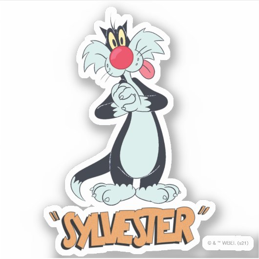 LOONEY TUNES™ Retro-Lachen | SYLVESTER™ Aufkleber (Vorderseite)