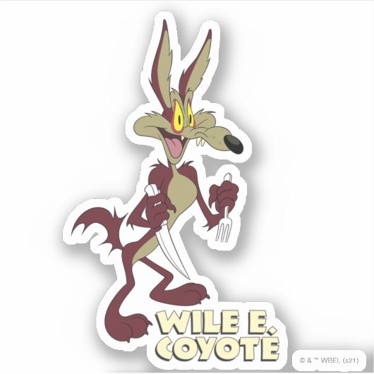 LOONEY TUNES™ Retro-Lachen | WILE E. COYOTE™ Aufkleber (Vorderseite)