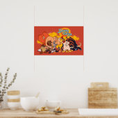 Looney Tunes Show Cast & Logo Poster (Küche)