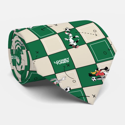 LOONEY TUNES™ Soccer Grid Pattern Krawatte (Gerollt)
