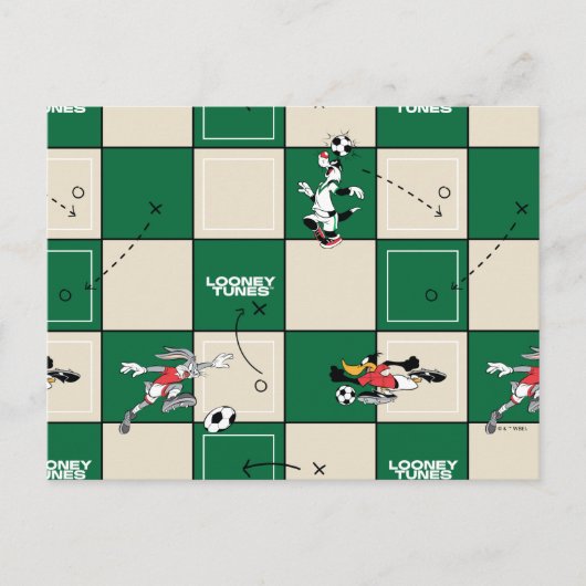 LOONEY TUNES™ Soccer Grid Pattern Postkarte (Vorderseite)