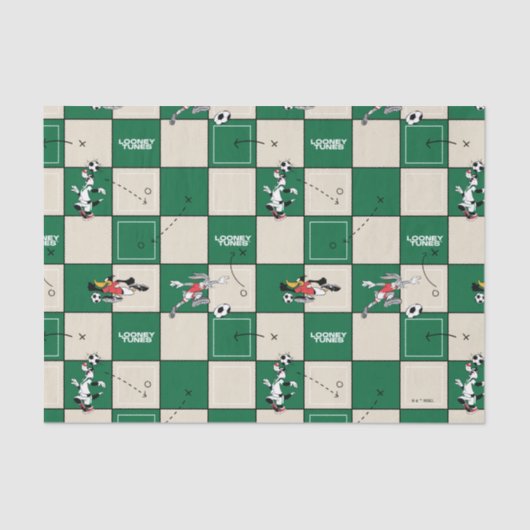 LOONEY TUNES™ Soccer Grid Pattern Seidenpapier (Vorderseite)