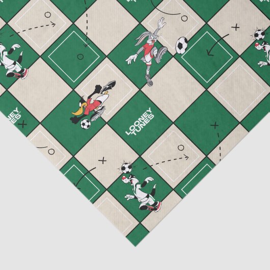 LOONEY TUNES™ Soccer Grid Pattern Seidenpapier (Ausschnitt)