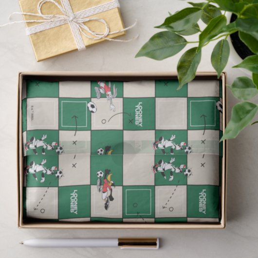 LOONEY TUNES™ Soccer Grid Pattern Seidenpapier (Geschenk)