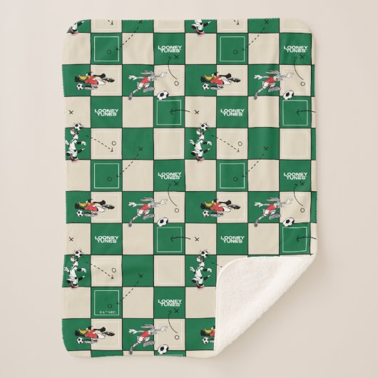 LOONEY TUNES™ Soccer Grid Pattern Sherpadecke (Vorderseite)