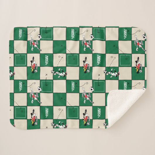 LOONEY TUNES™ Soccer Grid Pattern Sherpadecke (Vorderseite (Horizontal))